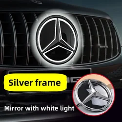 Car Front Grill Logo Light mirror face LED Badge Emblem Luminous Decorative Light For Mercedes Benz W167 GLC GLE CLS