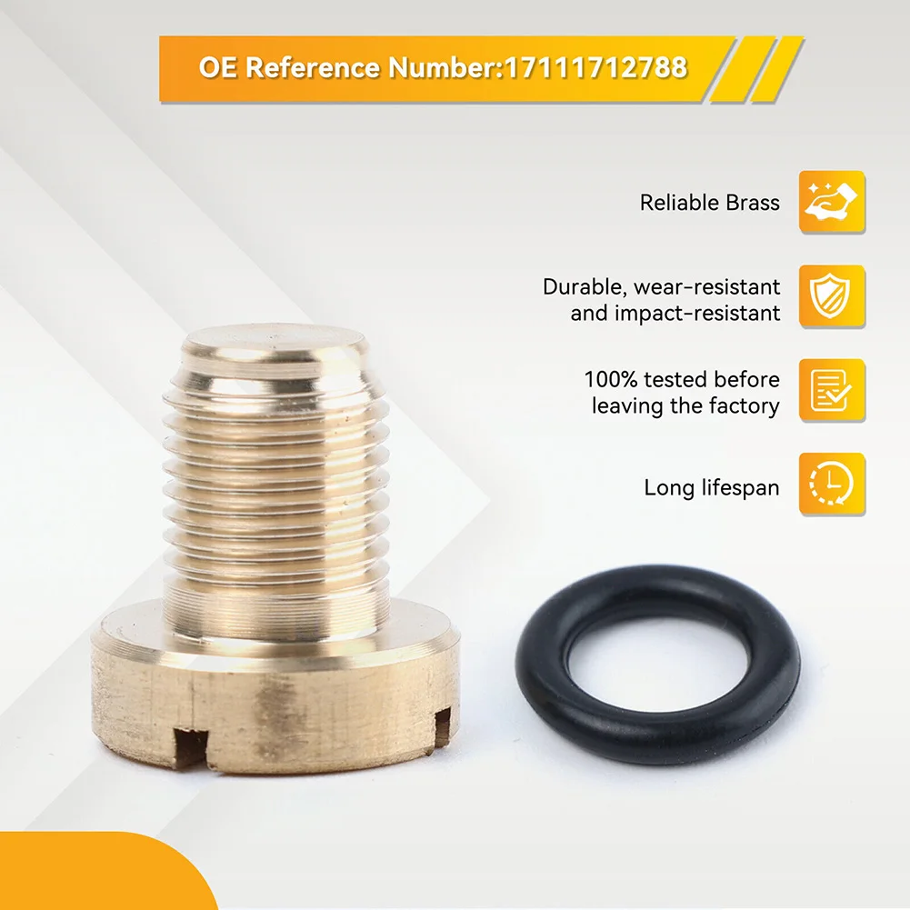 For BMW E36 E39 E46 Screw O-ring Radiator Screw Gold Replacement Auto Parts Easily Installation Elegant Design