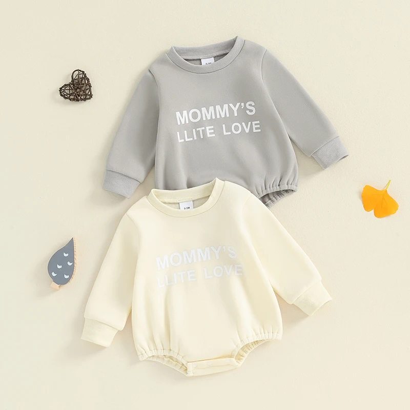 

Autumn Newborn Baby Boys Girls Casual Rompers Clothes Letter Print O-neck Loose Long Sleeve Sweatshirts Jumpsuits Baby Clothing