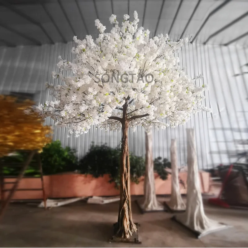 Custom. Songtao Artificial Cherry Blossom Tree Fiberglass Cherry Blossom Tree Wedding Decoration Outdoor Landscaping Simulation