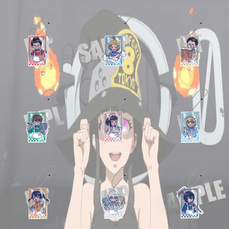 Fire Force Anime Character Figure Acrylic Keychain Lightweight Bag Pendant Fashion Decor Collectible Present For Friends