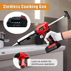 Cordless Electric Caulking Gun Multi-function Handheld Electric Pressure Glue Sewing Seams Sealant Glue Gun with Lithium Battery