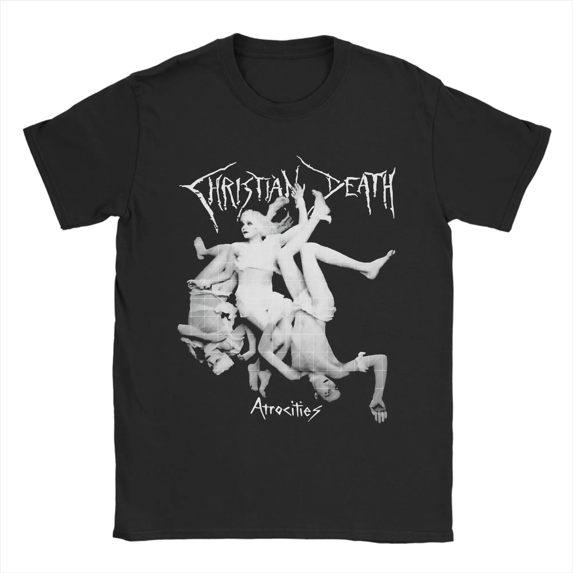 تي شيرت مطبوع عليه رسومات فرقة روك الموت المسيحية Atrocities تي شيرت قطني للرجال والنساء #1