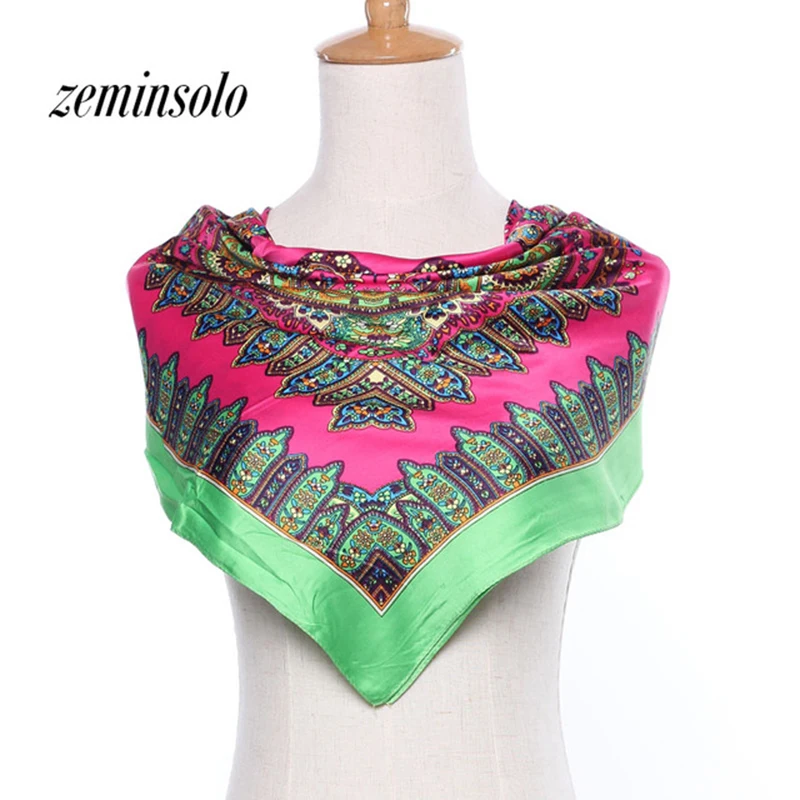 2020 New Spring Summer Women Scarf Hijab Small Size Silk Scarves Bandana Square NeckerChief Office Lady Scarves Shawls 85*85cm