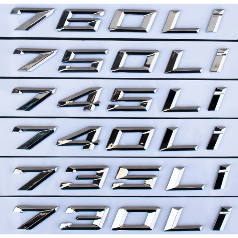 

3D Car Trunk Emblem Logo Badge For BMW 7 Series From 2009 to 2023 730Li 735Li 740Li 745Li 750Li760Li Letters Sticker Accessories
