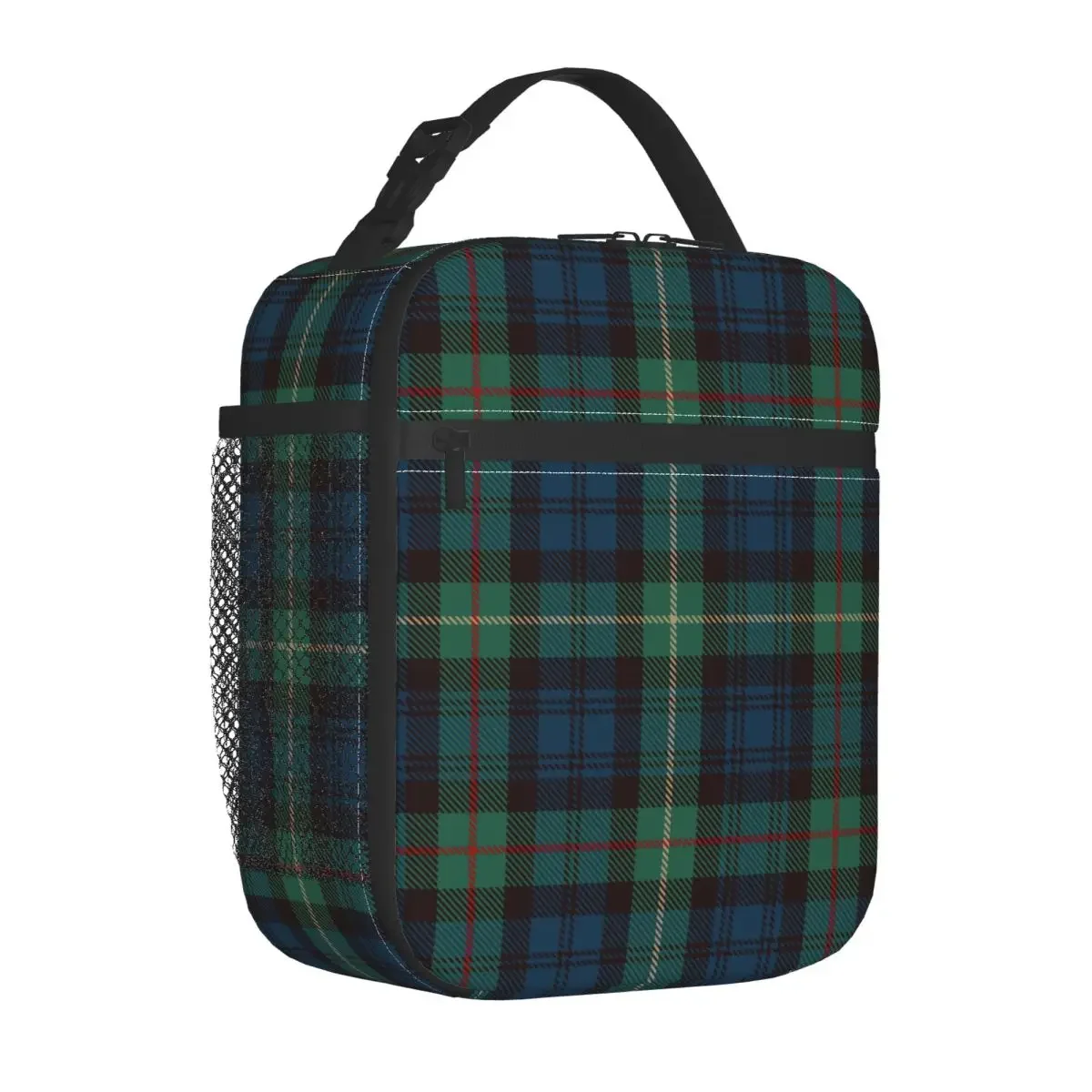 Tartan Rustic Green Blue Black Watch Plaid Insulated Lunch Bags Thermal Bag Meal Container Tote Lunch Box Bento Pouch College