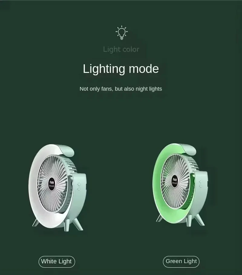 Mini Portable Running Lantern Fan Usb Rechargeable Home Desktop Fan With Night Color Changing Led Light
