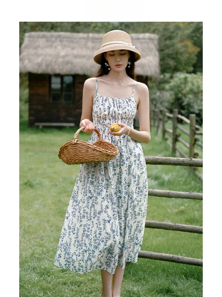 

Plus Size Ele plus Size Floral Print ter Dr Summer New Sle Comfortable Tea Break Dr Slimming High Waist Cotton Blend Dr