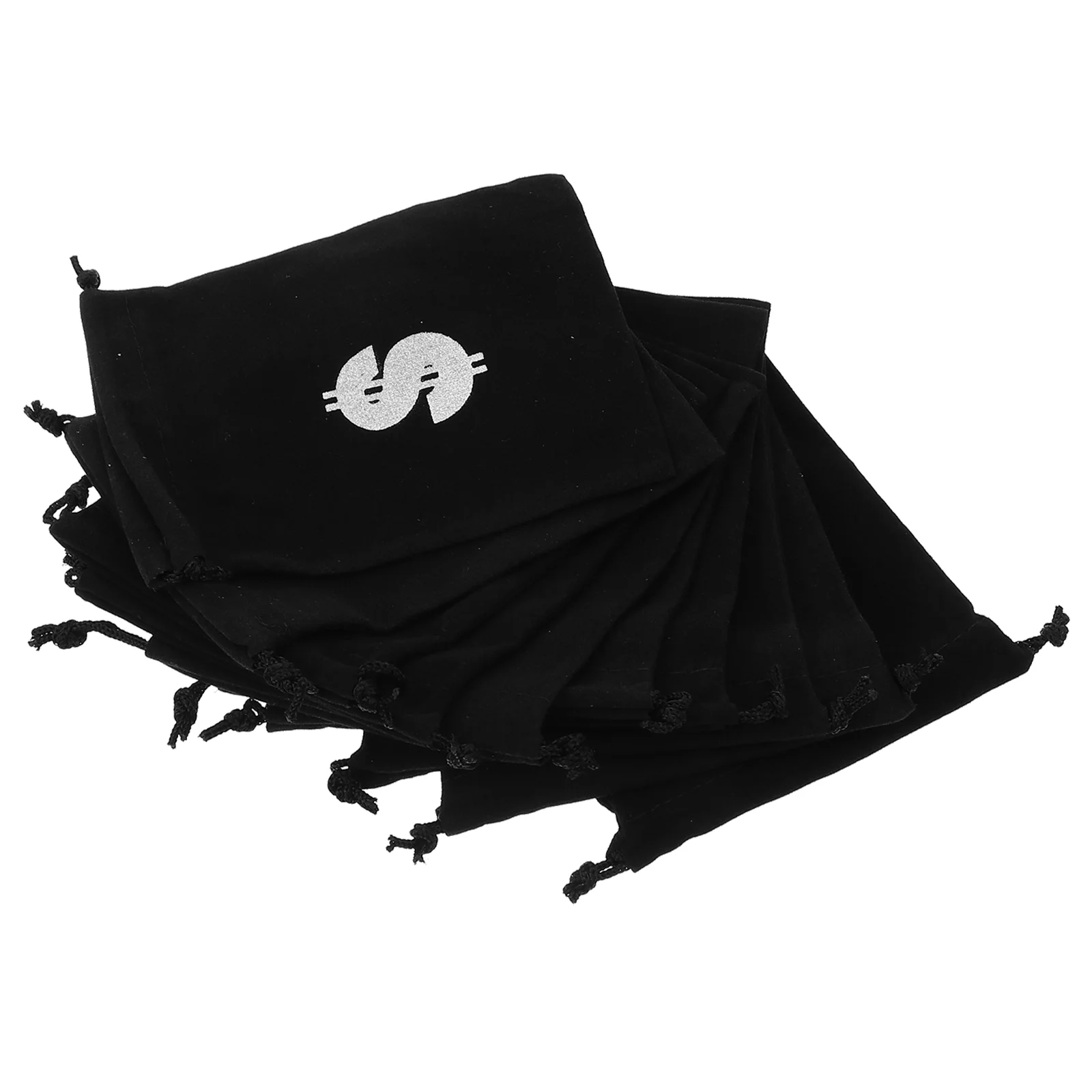 10 Pcs Mini Black Drawstring Bag Pirate Make up Organiser Halloween Gift Booty Child Rucksack