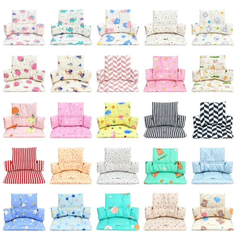 High Chair Pad Set, High Chair Cushion with Separate Back and Side Areas, Cotton Fabric for Use with Growing 15UB