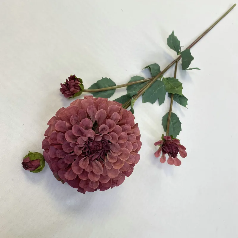 3 Stück Künstliche Seidenblumen Dahlie Hochzeitsdekoration Hintergrund-Layout Heimdekorationen Künstliche Dahlie Party Tisch Blumenarrangements – Detail 8