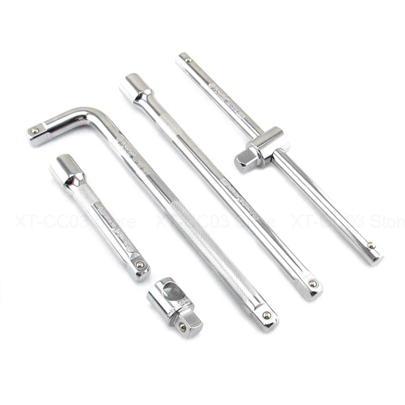 1Pcs 1/4 '' Interface 6.35mm High Torque Chrome Vanadium Alloy Steel Straight Rod Bent Rod Sleeve Conversion Connecting Rod Part