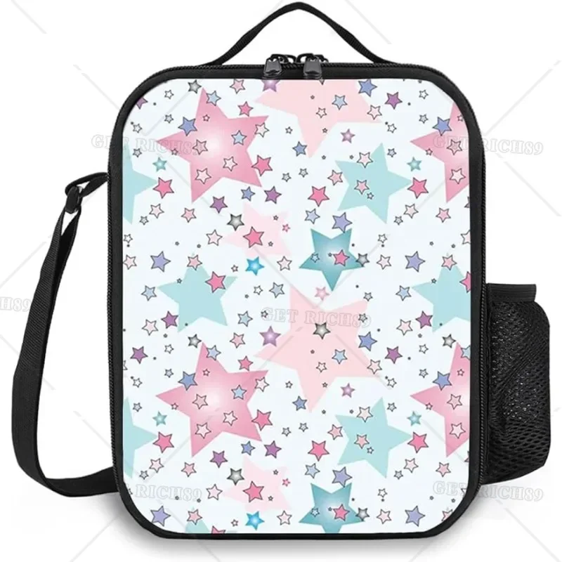 

Cartoon Abstract Small Stars Lunch Box for Men Women Adults Reusable Portable Lunch Bag for Office Work Picnic,Camping, School