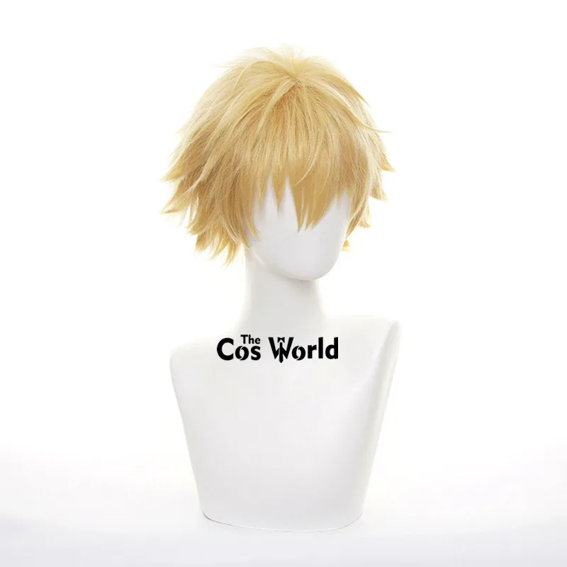 Peruka Cosplay Chainsaw Man Denji 30cm Krótka Prosta Anime Włókno Syntetyczne Odporne na Ciepło + Czepek pod Perukę