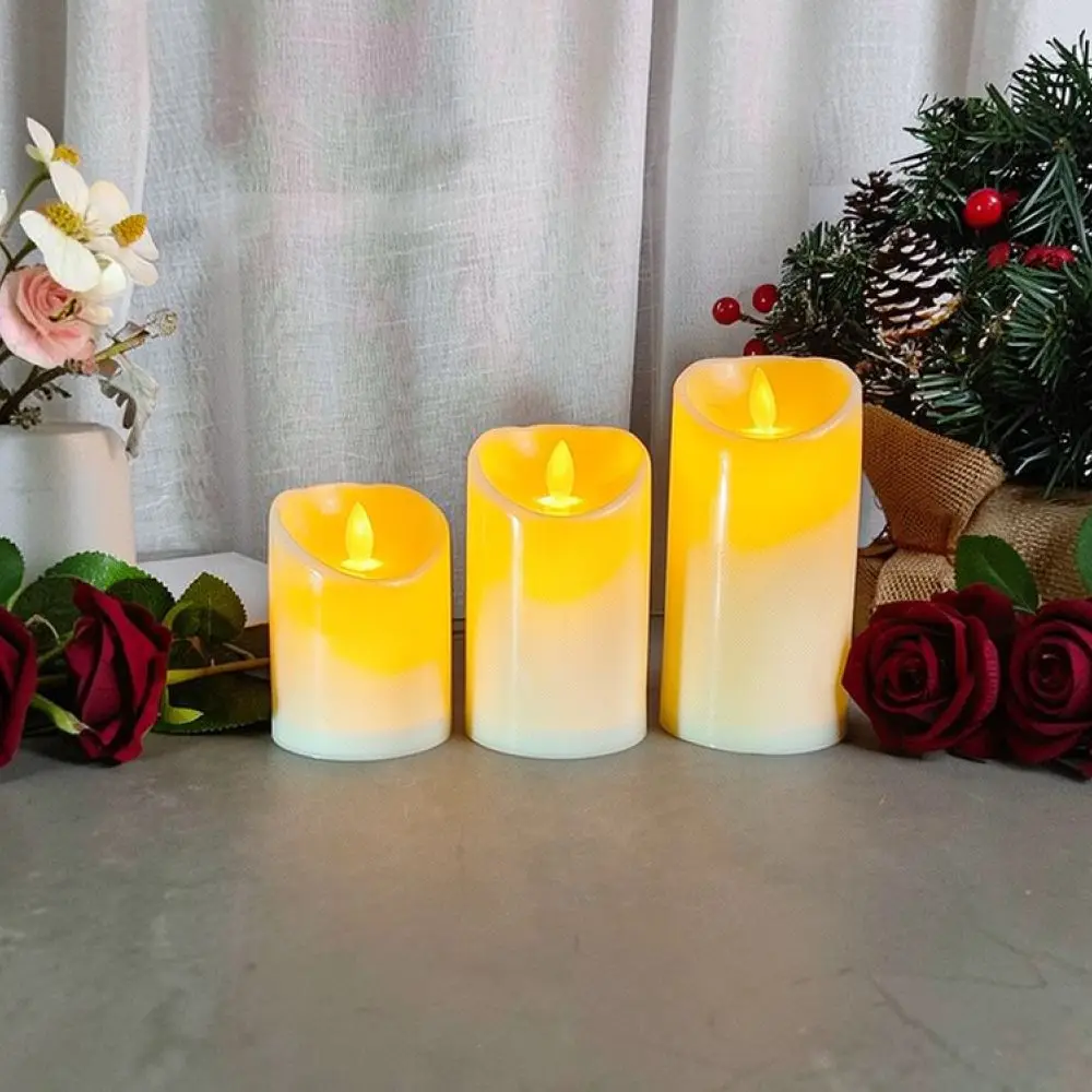 Realistic LED Candle Light Rechargeable Remote Control Flameless Flickering Lamp Wedding Birthday Party Romantic Home Decorative