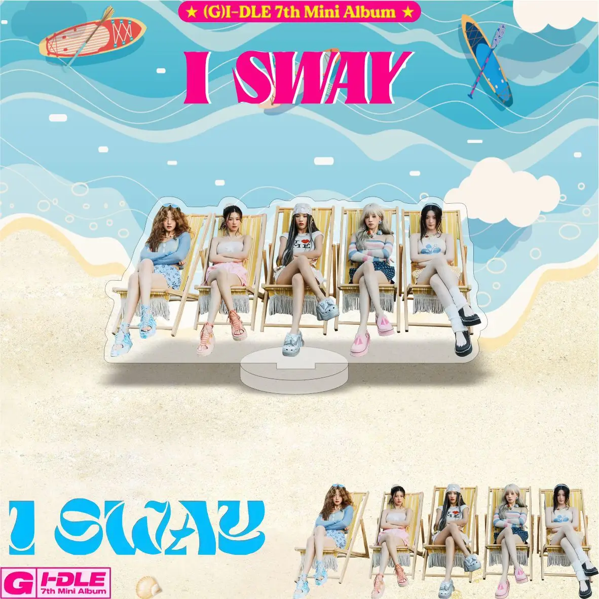 KPOP (G)I-DLE I SWAY 7th Mini Album HD Acrylic Standee Soyeon Miyeon Shuhua Yuqi Minnie Stand Figure Display Model Fans Gifts