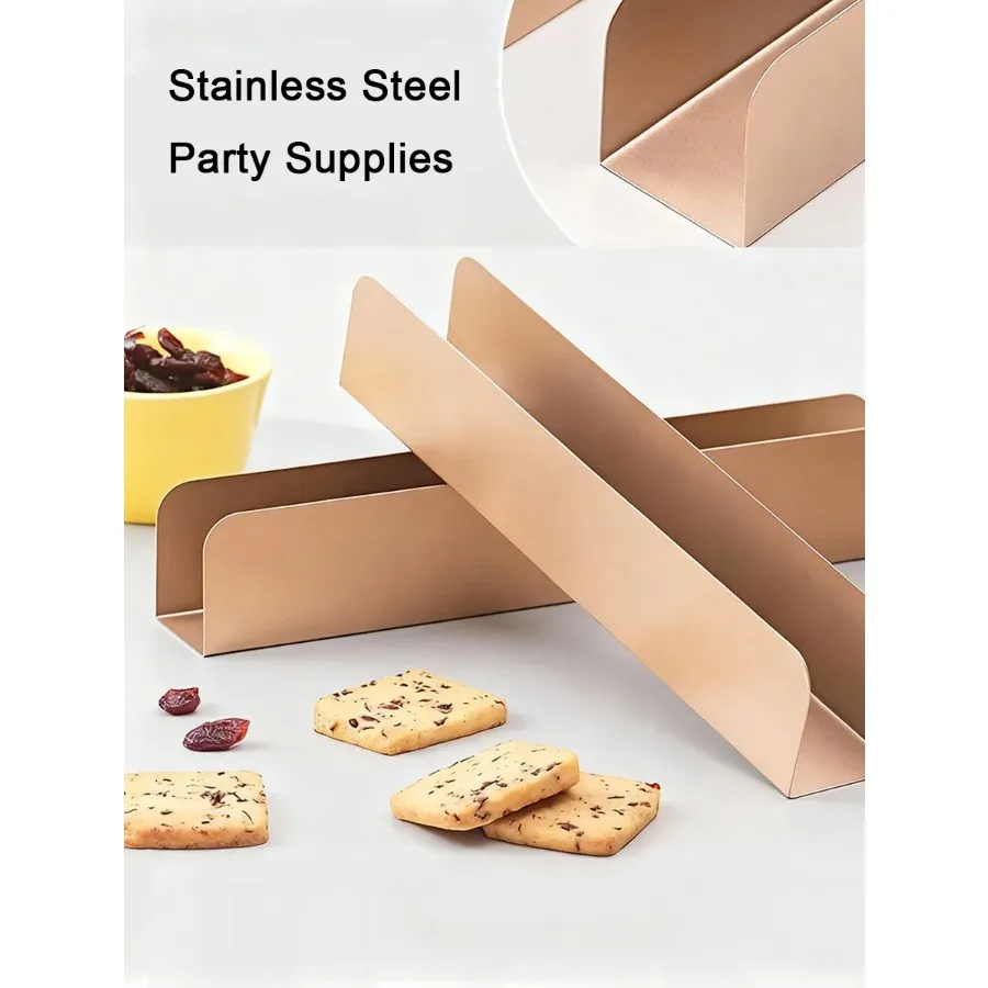 2Pcs Brown Stainless Steel U-Shaped Cookie Cutters - Durable Baking Tools for Fondant Baguettes Desserts Christmas Treats - Image 2