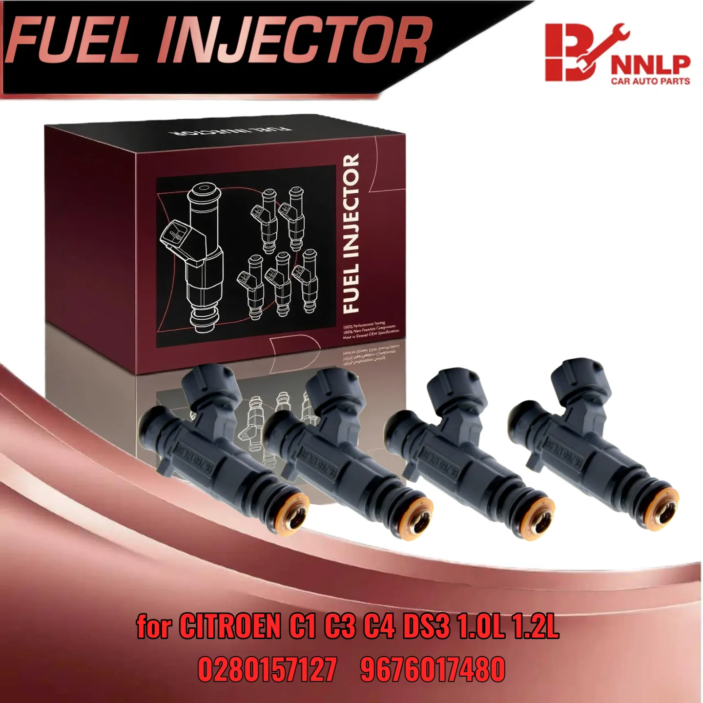 

4Pcs Injector For Peugeot 208 1.2L PureTech Engine Part 0280157127 9676017480