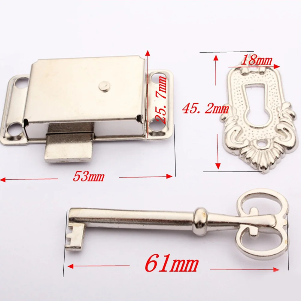 

2Pcs Jewelry Box Latches Alloy Durable Furniture Lock Hook Locks Wooden Gift Lock Red Bronze White Nickel Plating