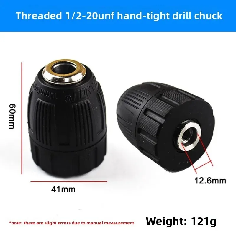 Guangluo 1Pc Powered Cordless Screwdriver Drill Chuck Collect 3/8-24UNF 1/2-20UNF 0.8-10mm Keyless Quick Grip Release Self Lock