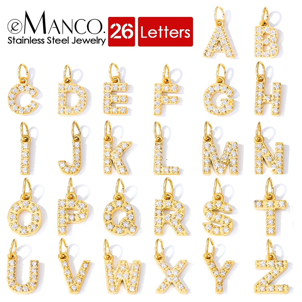 eManco Diamond Alphabet Pendant for Women DIY Necklace Bracelet Jewelry Making Anniversary Gift Customizable Name