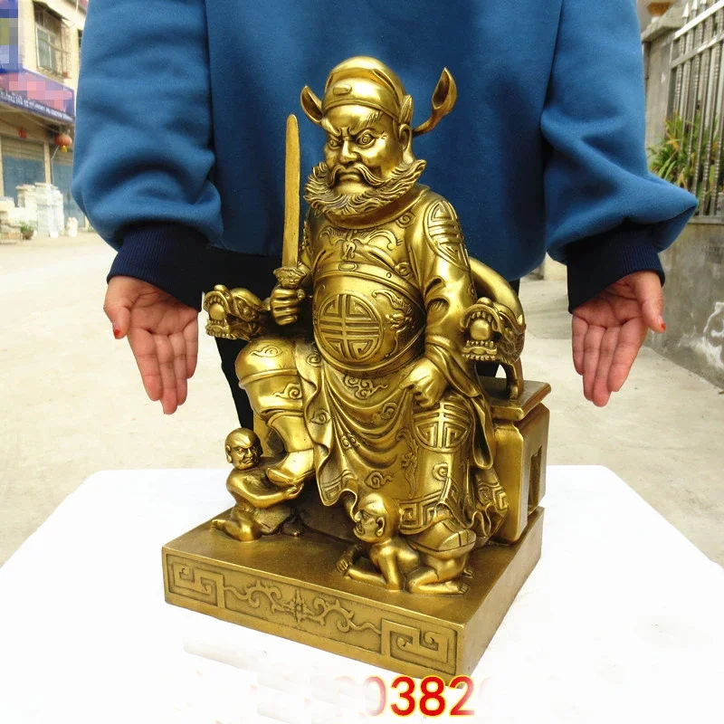 38CM large Company HOME courtyard Exorcise evil spirits TOWN HOUSE Heavenly Ghostcatcher zhong kui FENG SHUI copper statue