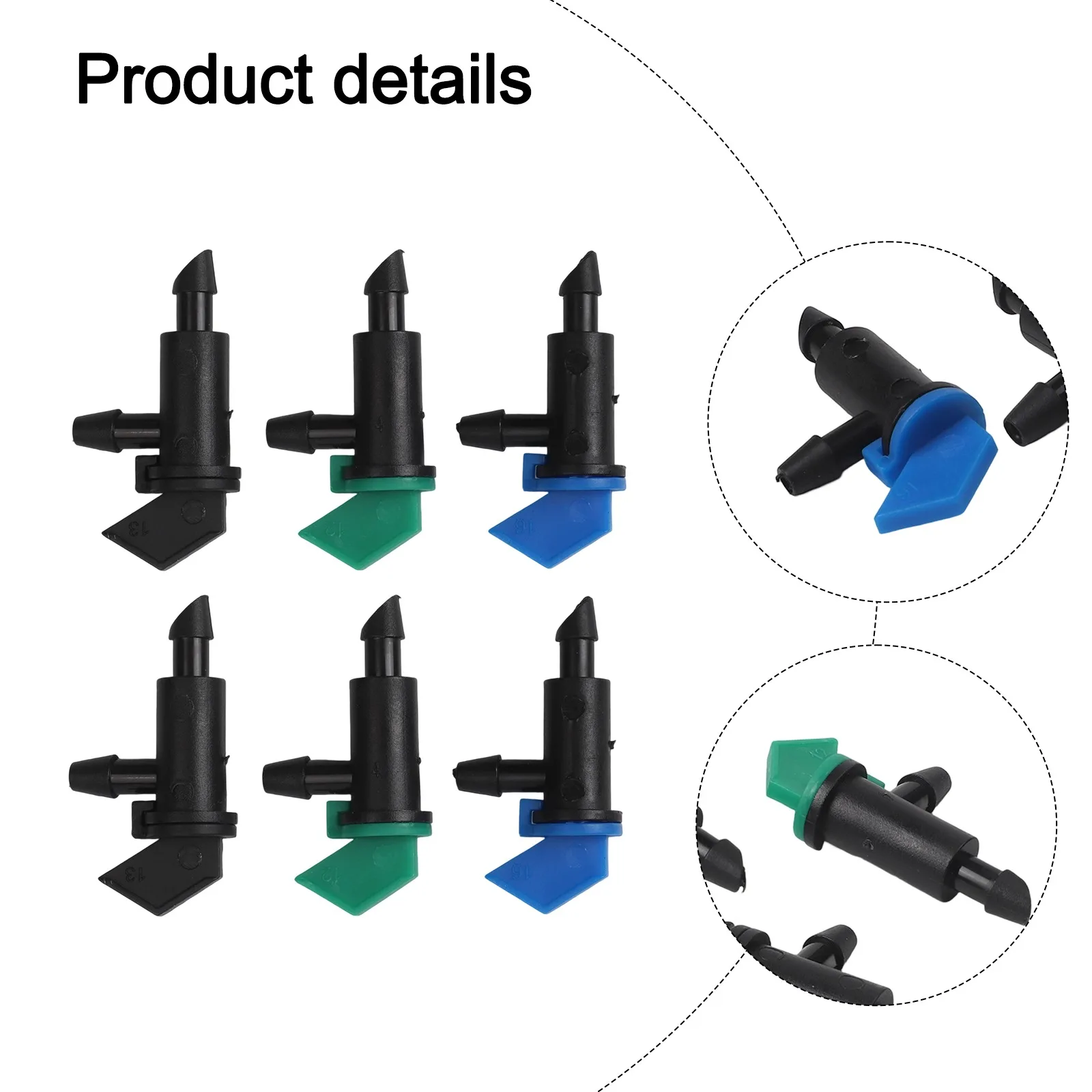 60 or 300 Pack Drip Emitters for Efficient Garden Irrigation with PE Material and Barbed Connection for PE Pipe Systems