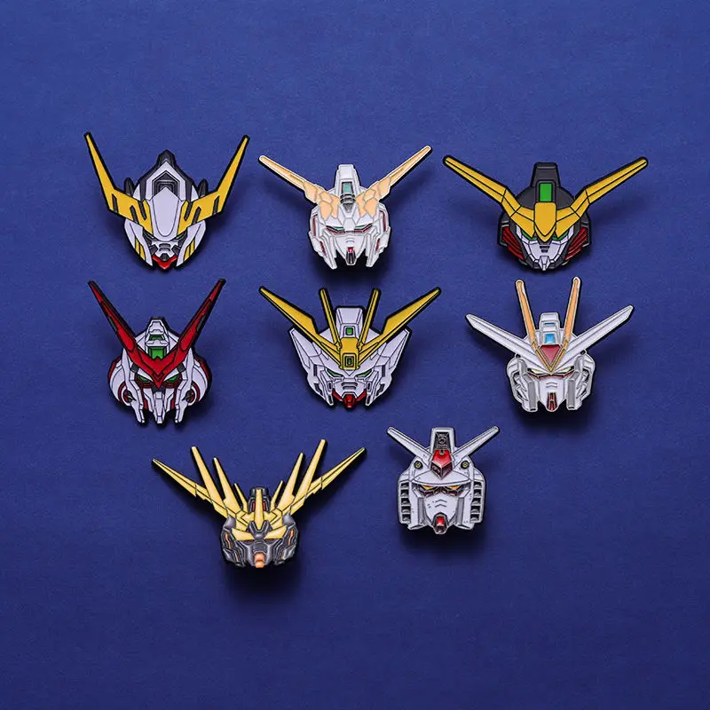 Broche de aleación de Robot periférico de Anime Gundam, colección de insignias de personajes creativos personalizados, adornos de regalo, 8 piezas