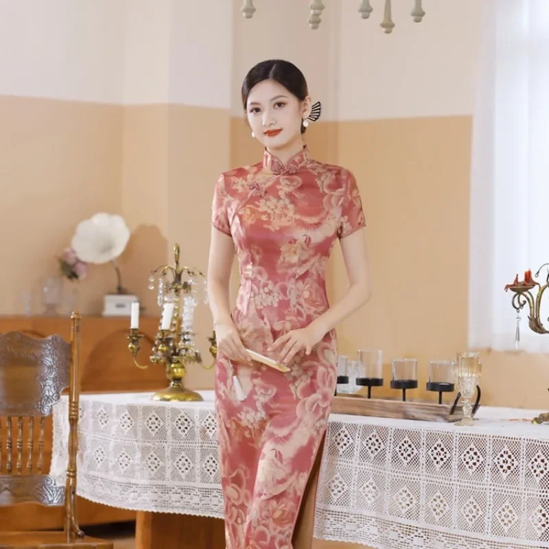 여성용 원피스 Qipao 여성 의류 패션 스트리트웨어 캐주얼 우아한 민족 스타일 중국 스타일 치파오 원피스 빈티지 여름 