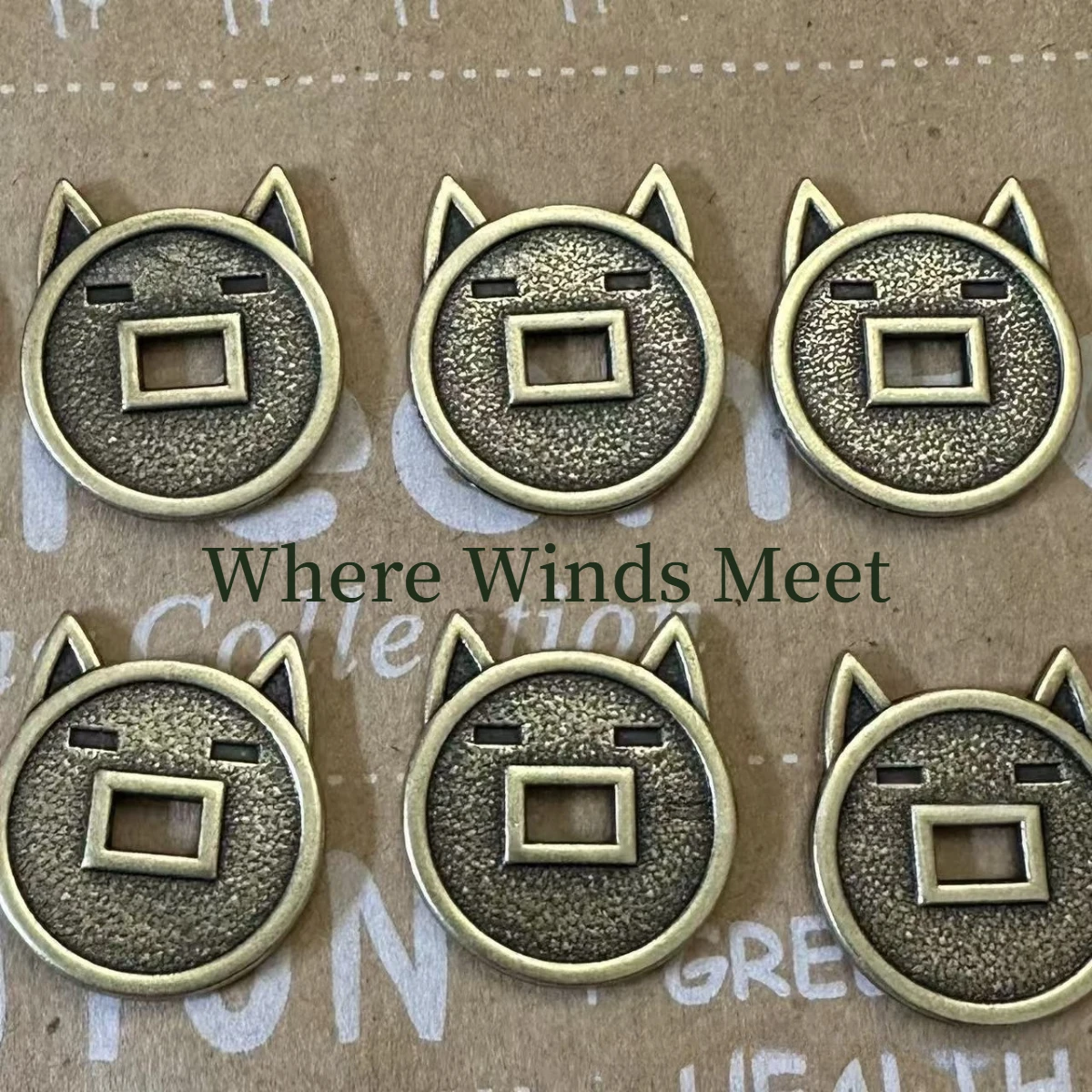 5/10/20Pcs Where Winds Meet Game Currency Cute Cat-Shaped Antique Coin 2x2CM Metal Pendant Accessories Anime Game Player Gift