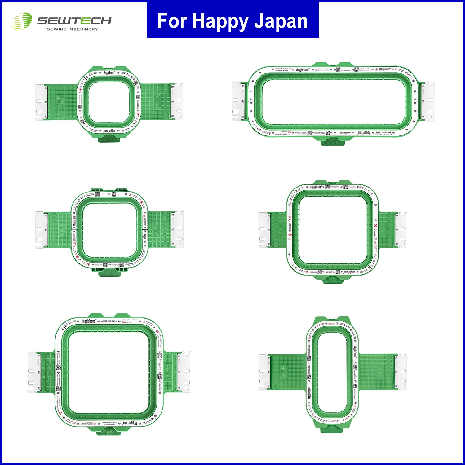 Maggieframe Magnetic Embroidery Frame for Happy Japan HCS2-1201/02 HCH-701P HCD3E HCU-1501 HCD-1501 Sewing Machine