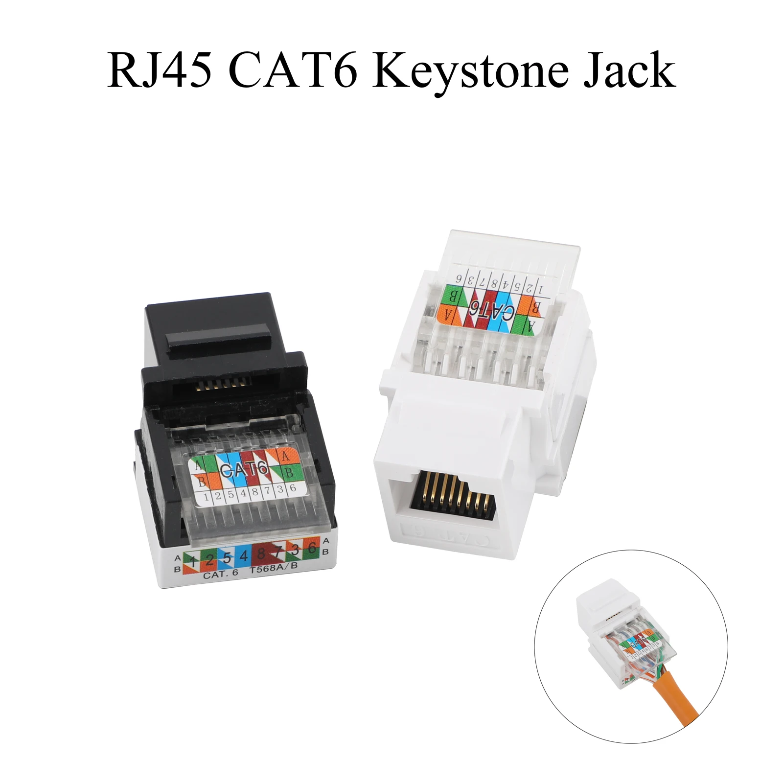 

10PCS/20PCS Network Wall Socket Tool-Less CAT6 RJ45 Coupler Adapter for Home Theater Wiring Upgrade​/Wall Outlet