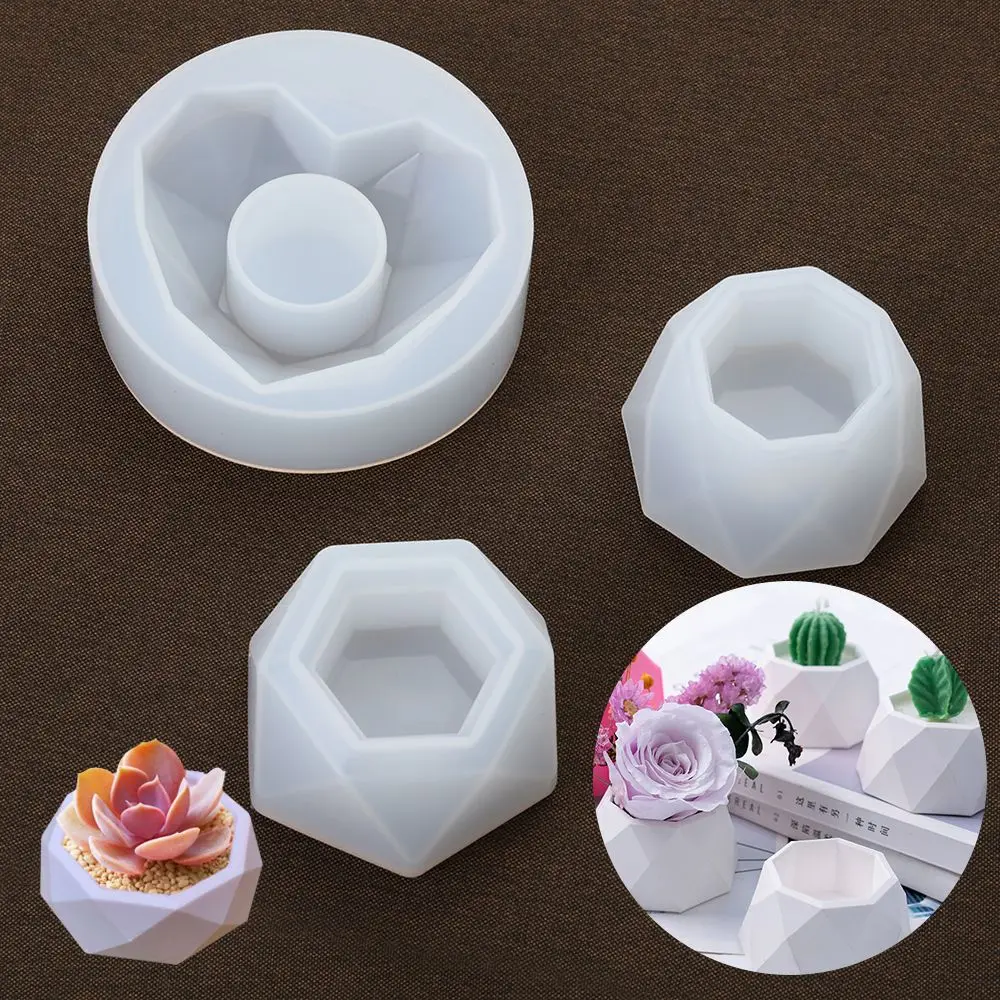 

DIY Jewelry Making Tool Casting Hexagon Cup Succulent Flowerpot Epoxy Resin Mold Crystal Resin Tray Mold Silicone Mould
