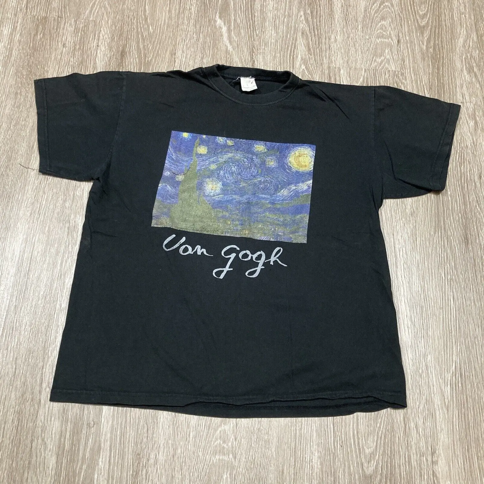 Van Gogh Shirt L Vintage 90s 00s Laurent Monteil Art Museum Starry Night Y2k Tee