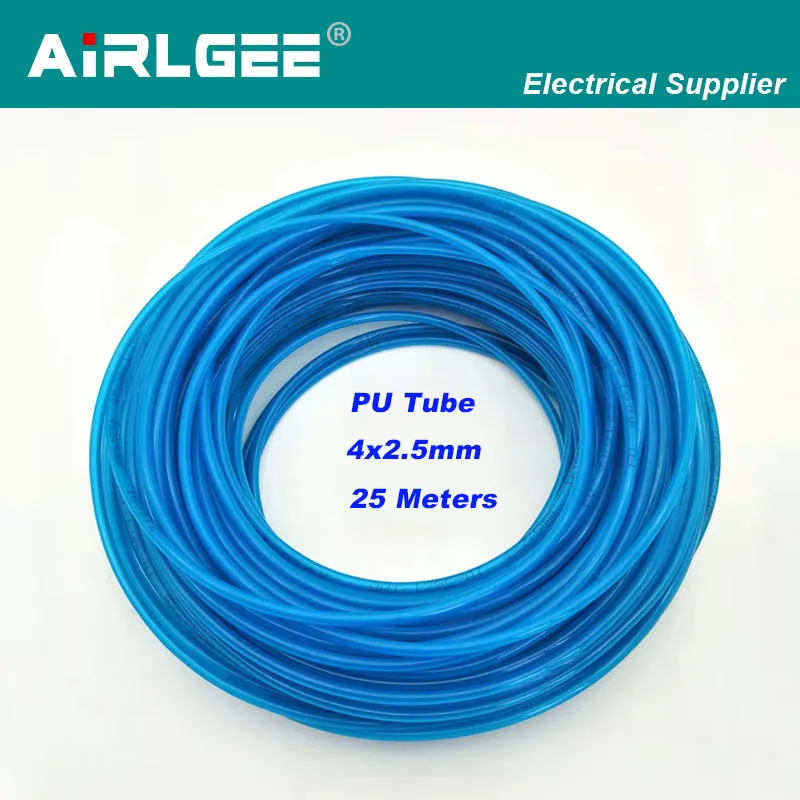 

Blue 25 Meters PU Tube 4mm OD 2.5mm ID 0.75mm Wall Thickness Air Hose Pipe Free shipping