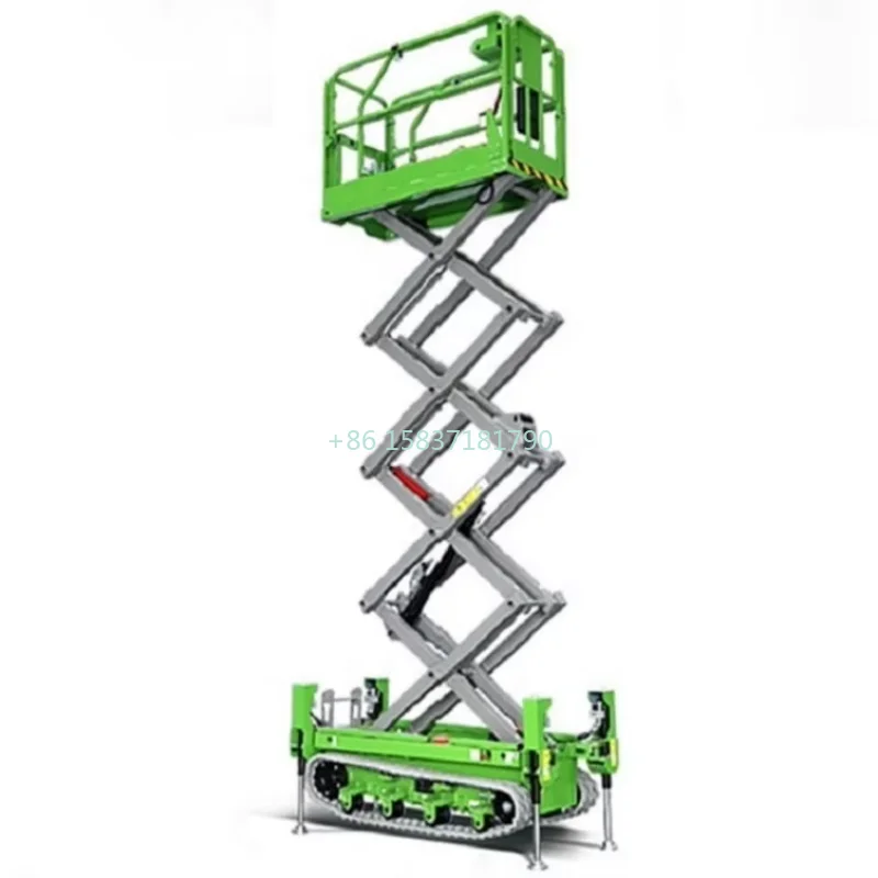 China Lift Platform 6m 8m 500kg Capacity Mobile Tracked Scissor Lift Platform Small Self-propelled Aerial Work Lifting Platform