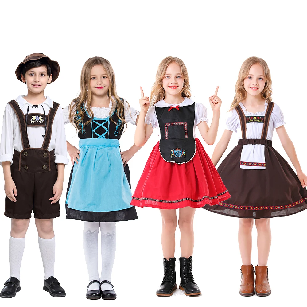Duits bierkostuum Kids Beierse traditionele kleding Oktoberfest Outfit Jongens Meisjes Halloween Cosplay Uniform Kinderdag - afbeelding 2