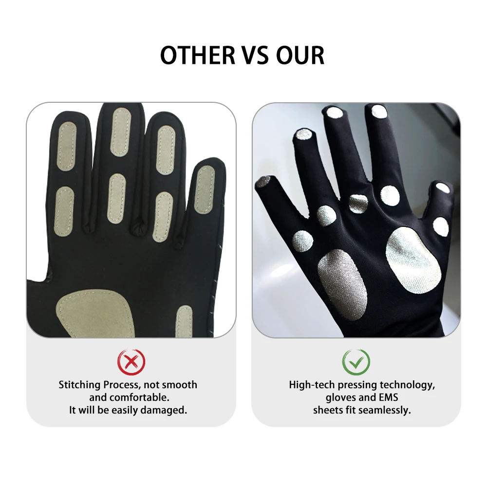 A Pair Upgrade EMS Micro-current Massage Glove System With 10 Massage Modes & 35 Levels Intensity
