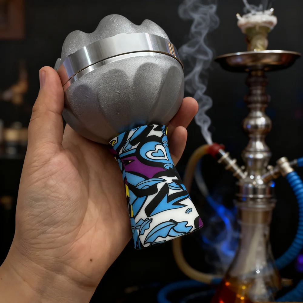 2In1 الشيشة الشيشة وعاء التبغ حامل الفحم تشيتشا الحرارة حارس Magement نظام الفحم الملحقات ، لون عشوائي