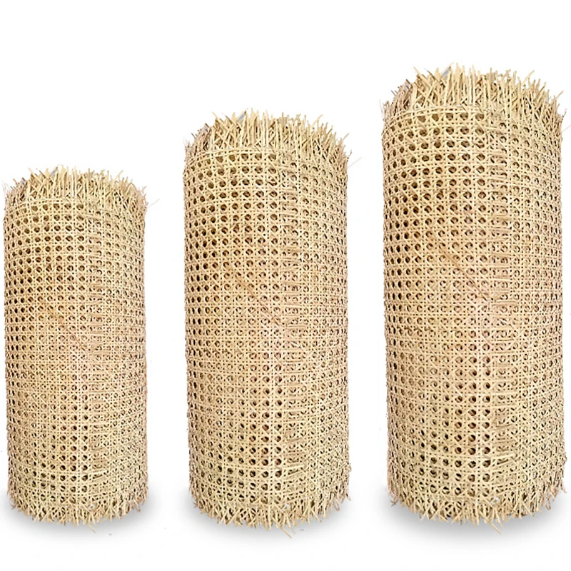 Natural Indonesian Real Rattan Wicker Cane Webbing Roll Furniture Chair Table Repair Material Cabinet Door Ceiling Wall Decor