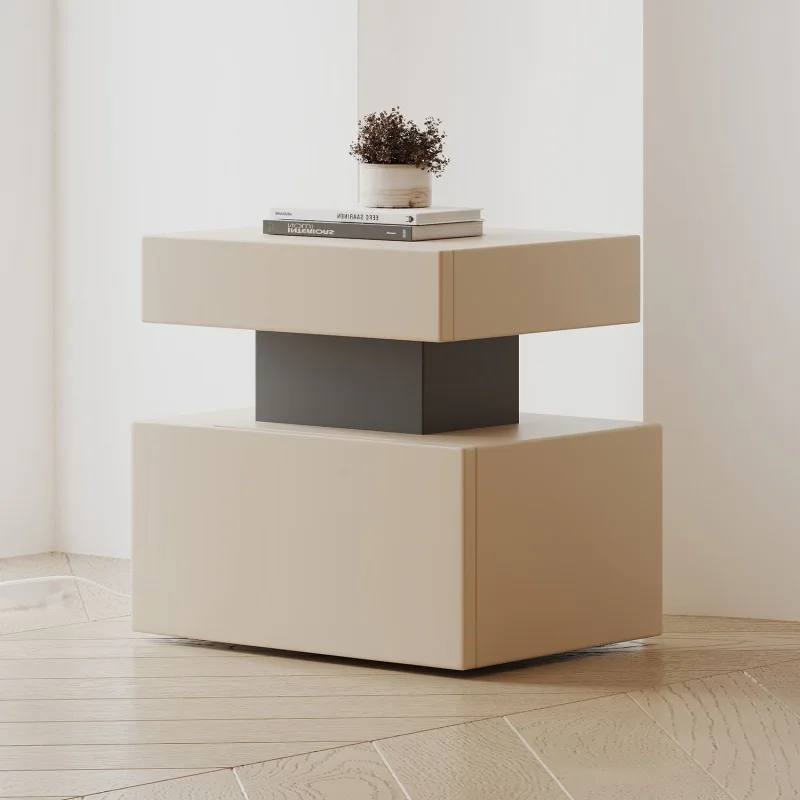 

Minimalist bedside table Small apartment bedroom painted bedside table Modern simple light luxury