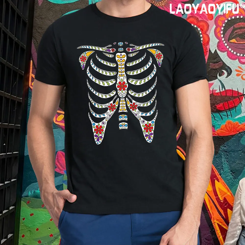 

Графические футболки с изображением мексиканского дня мертвецов, мужские футболки, винтажные хлопковые футболки с надписью «День мертвецов» для запоминания наших предков