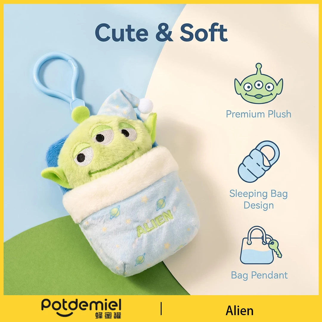 Potdemiel Toy Story Alien Sleep Sack Plush Mini Pouch Charm for Shoulder Bag Funny Cute Soft Kids Holiday Gift Home Decor view 2