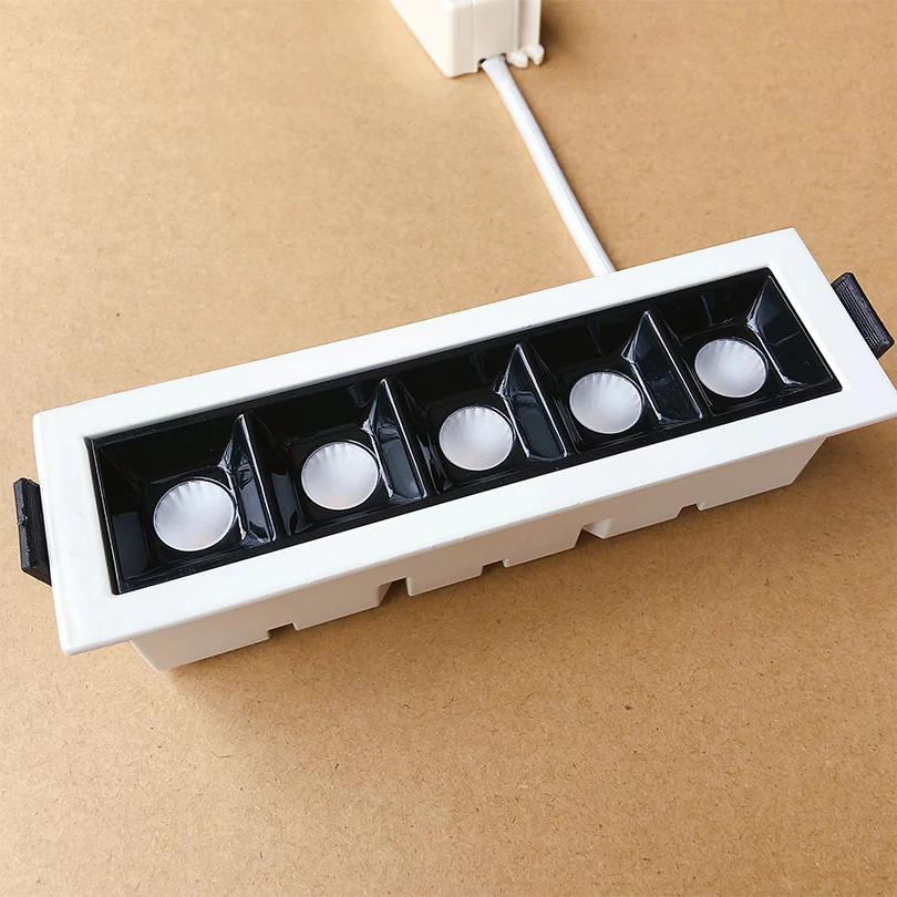 

High Power 10W 20W 30W LED Recessed Ceiling Lamps AC85-265V Dimmable 5x2W 10x2W 15x2W LED Linear Light Downlight Spotlight