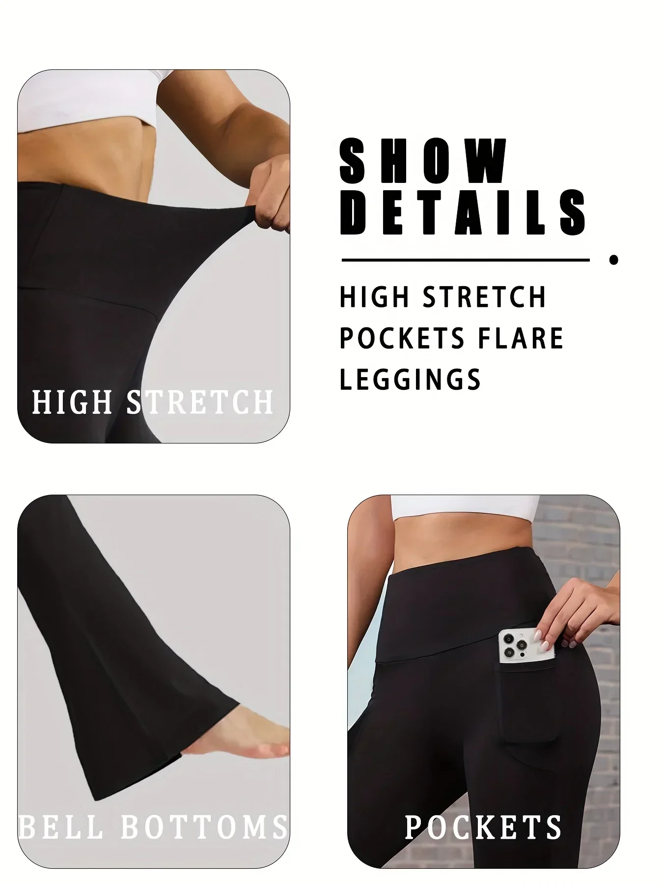 5 pacote feminino super macio alargamento com bolsos cintura alta controle de barriga treino yoga push up ginásio fitness leggings sino bottoms