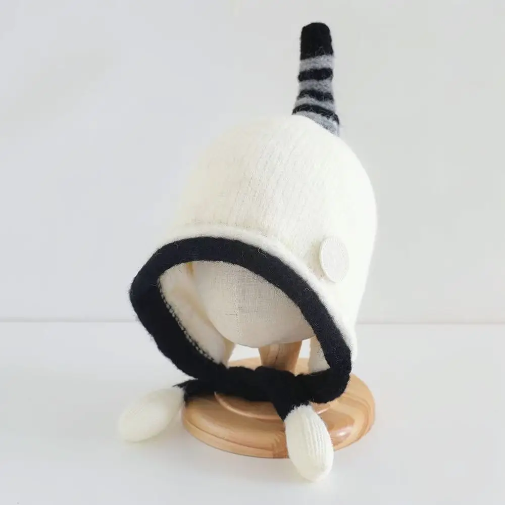 Children Winter Warm Knitted Hat Earflap Beanie Girls Cute Bowknot Crochet Caps Soft Wool Thermal Bonnet For Outdoor Activities