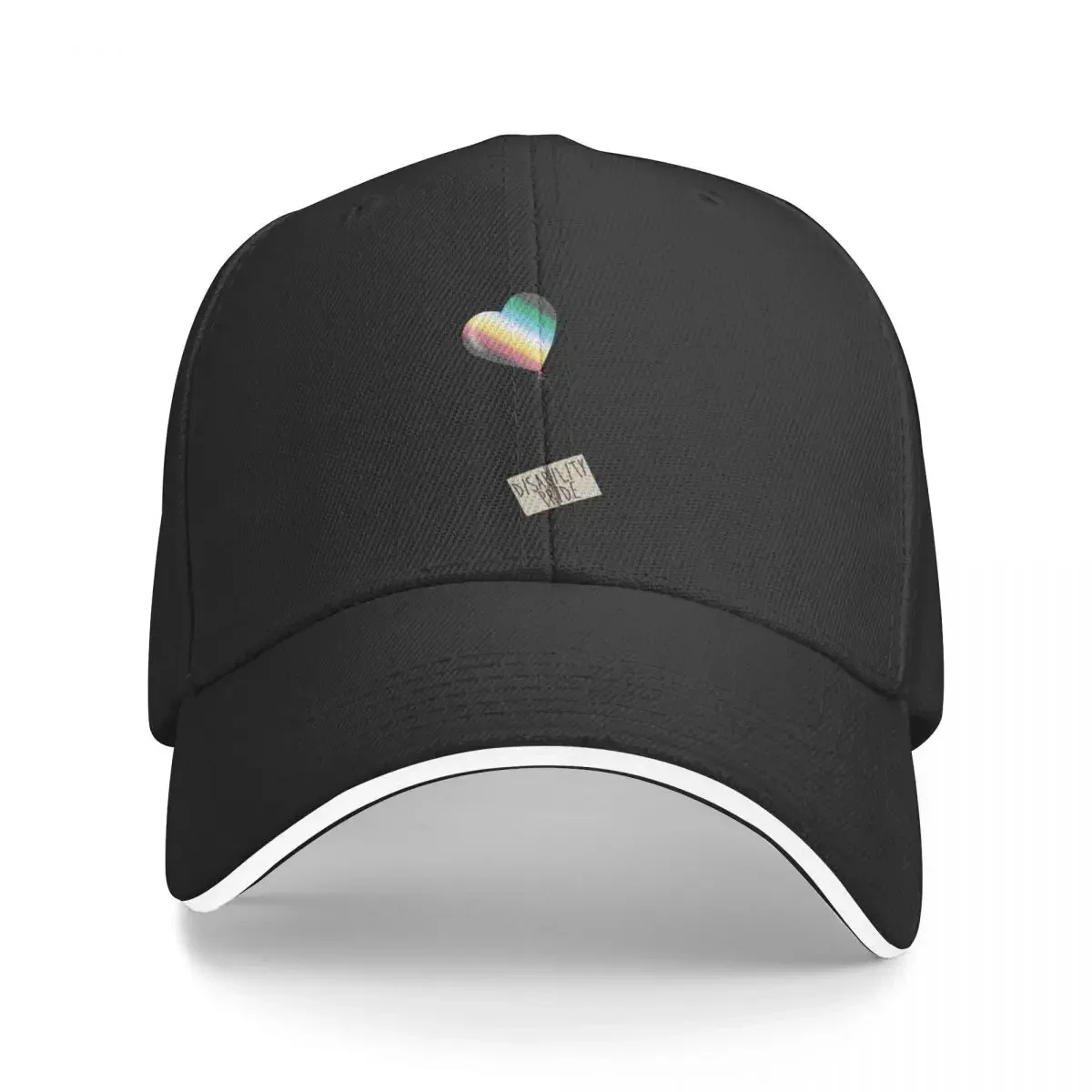 Disability pride flag heart balloon Baseball Cap Luxury Hat Luxury Cap fishing hat Golf Wear Women's Beach Outlet Men's