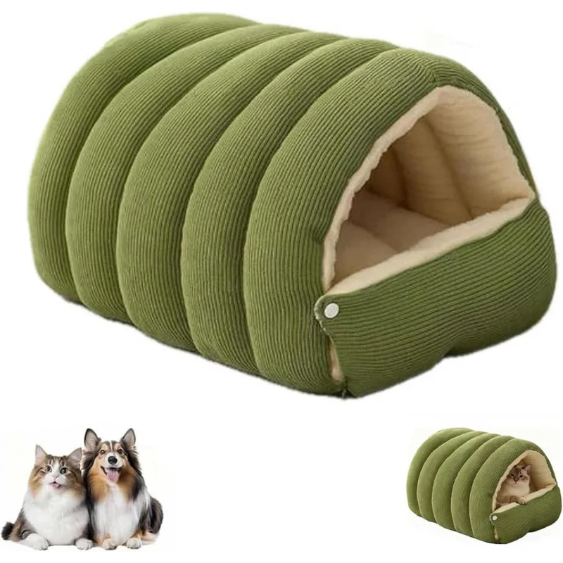

Winter Plush Cat Bed Warm Thickened Pet House Soft Cat Cave Sleeping Bed for Kittens Small Pets