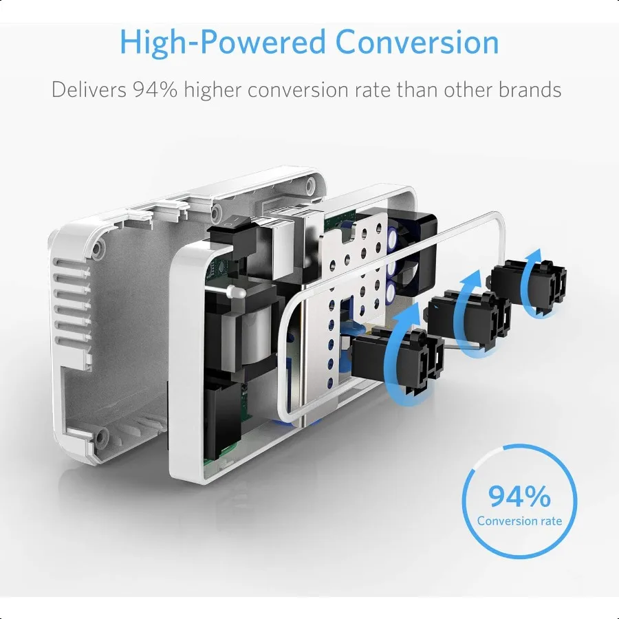 Adattatore da viaggio internazionale Convertitore di tensione step down da 220 V a 110 V con porta di ricarica USB QC3.0 Spina da viaggio universale