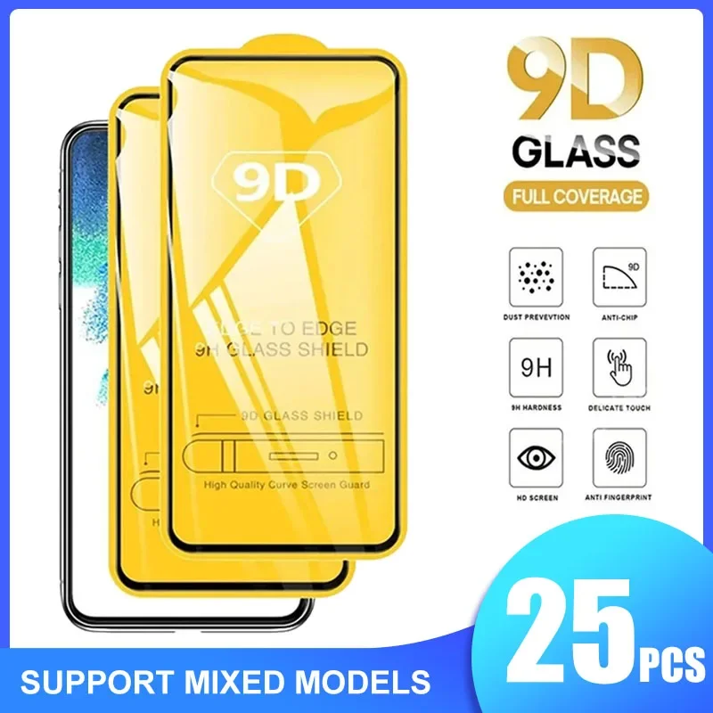 25PCS 9D Screen Protectors for Vivo Y31 Y32 Y33 Y33S T E Y35 5G Y50 Y51 Y52 Y53 Y53S Y54 Y55 Y67 Y70 Y71 Y72 Y73 Y74 Y75S